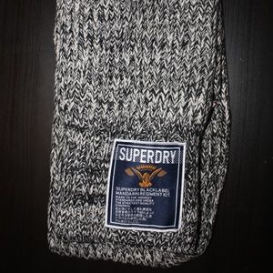 SUPERDRY Black Label Black & White Knit Scarf